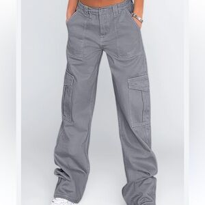 Lepunuo Wide-Leg Cargo Pants in Gray o